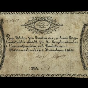 1 Rigsbankdaler 1819, Nr. 7575055, Sieg 70, Pick A53, DOP 63, Kva. 1-1+
