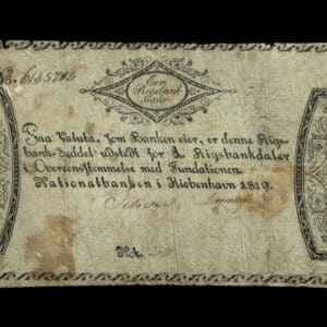 1 Rigsbankdaler 1819, Nr. 6185703, Sieg 70, Pick A53, DOP 63, Kva. 1-1+