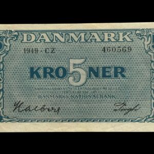 5 kroner 1949 CZ, Halberg/Pugh, Nr. 460569, Sieg 119, DOP 128b, Pick 35b, Kva. 0-01