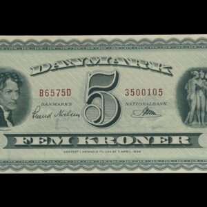 5 kroner 1957 B6, Riim/Svend Nielsen, Nr. 3500105, Sieg 129, DOP 138, Pick 42, Kva. 0