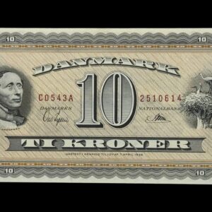 10 kroner 1952 C0, Riim/Ove Jepsen, Nr. 2510614-15, Sieg 131, DOP 140, Pick 44, Kva. 0-01 "Modelfoto"