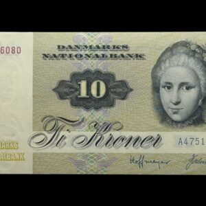 10 kroner 1975 A4, Valuer/Hoffmeyer, Lys sikkerhedstråd, Nr. 9286080, Sieg 139, DOP 148, Pick 48, Kva. 01