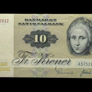 10 kroner 1975 A5, Valuer/Sunesen, Nr. 7937812, Sieg 139, DOP 148, Pick 48, Kva. 0-01