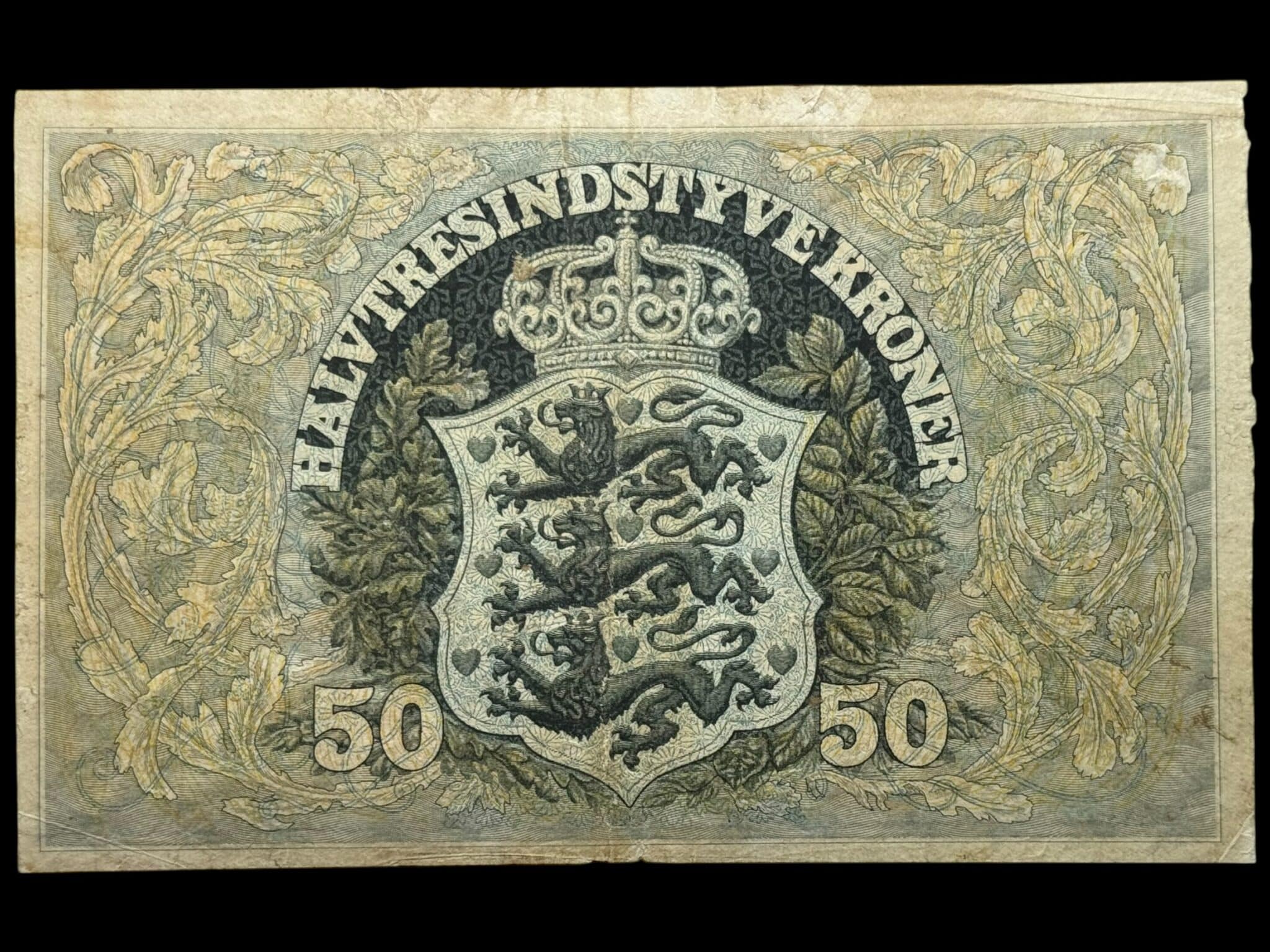 50 kroner 1926, V.Lange/Boye, Nr. 9654706, Sieg 106, DOP 115, Pick 22, Kva. 1+ "små huller" - Image 2