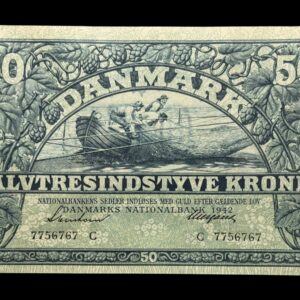 50 kroner 1942 C, Svendsen/Neergaard, Nr. 7756767, Sieg 108, DOP 125, Pick 32, Kva. 0