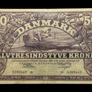 50 kroner 1954 m, Riim/Pugh, Nr. 1944203, Sieg 124, DOP 133, Pick 38, Kva. 1