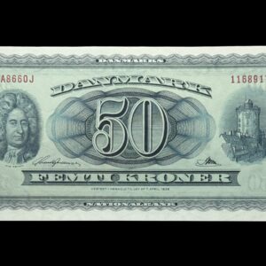 50 kroner 1966 A8 0J, Riim/Svend Andersen, Nr. 1168917, Sieg 135, DOP 144, Pick 45, Kva. 0