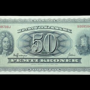 50 kroner 1970 A8 0J, Valuer/Hoffmeyer, Nr. 9068564, Sieg 135, DOP 144, Pick 45, Kva. 0