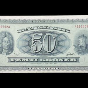 50 kroner 1970 A9, Valuer/Sunesen, Nr. 4663658, Sieg 135, DOP 144, Pick 45, Kva. 0