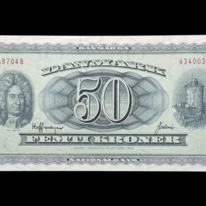 50 kroner 1970 A9, Valuer/Hoffmeyer, Nr. 4340039, Sieg 135, DOP 144, Pick 45, Kva. 0