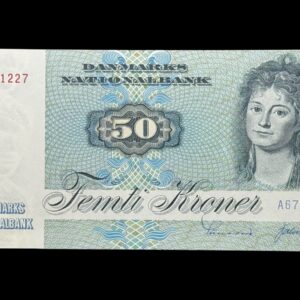 50 kroner 1979 A6, Valuer/Sunesen, Nr. 3321227, Sieg 141, DOP 150, Pick 50, Kva. 0