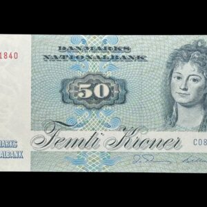 50 kroner 1982 C0, Valuer/O. Thomasen, Nr. 0611840, Sieg 141, DOP 150, Pick 50, Kva. 0