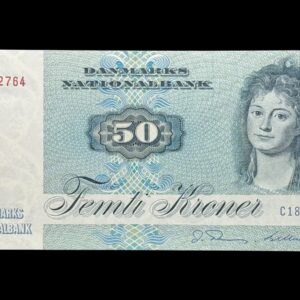 50 kroner 1982 C1, Valuer/O. Thomasen, Nr. 1222764, Sieg 141, DOP 150, Pick 50, Kva. 0