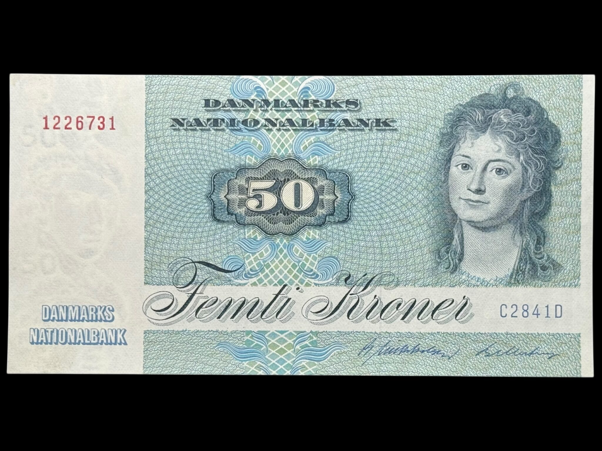 50 kroner 1984 C2, Valuer/R. Mikkelsen, Nr. 1226731, Sieg 141, DOP 150, Pick 50, Kva. 0