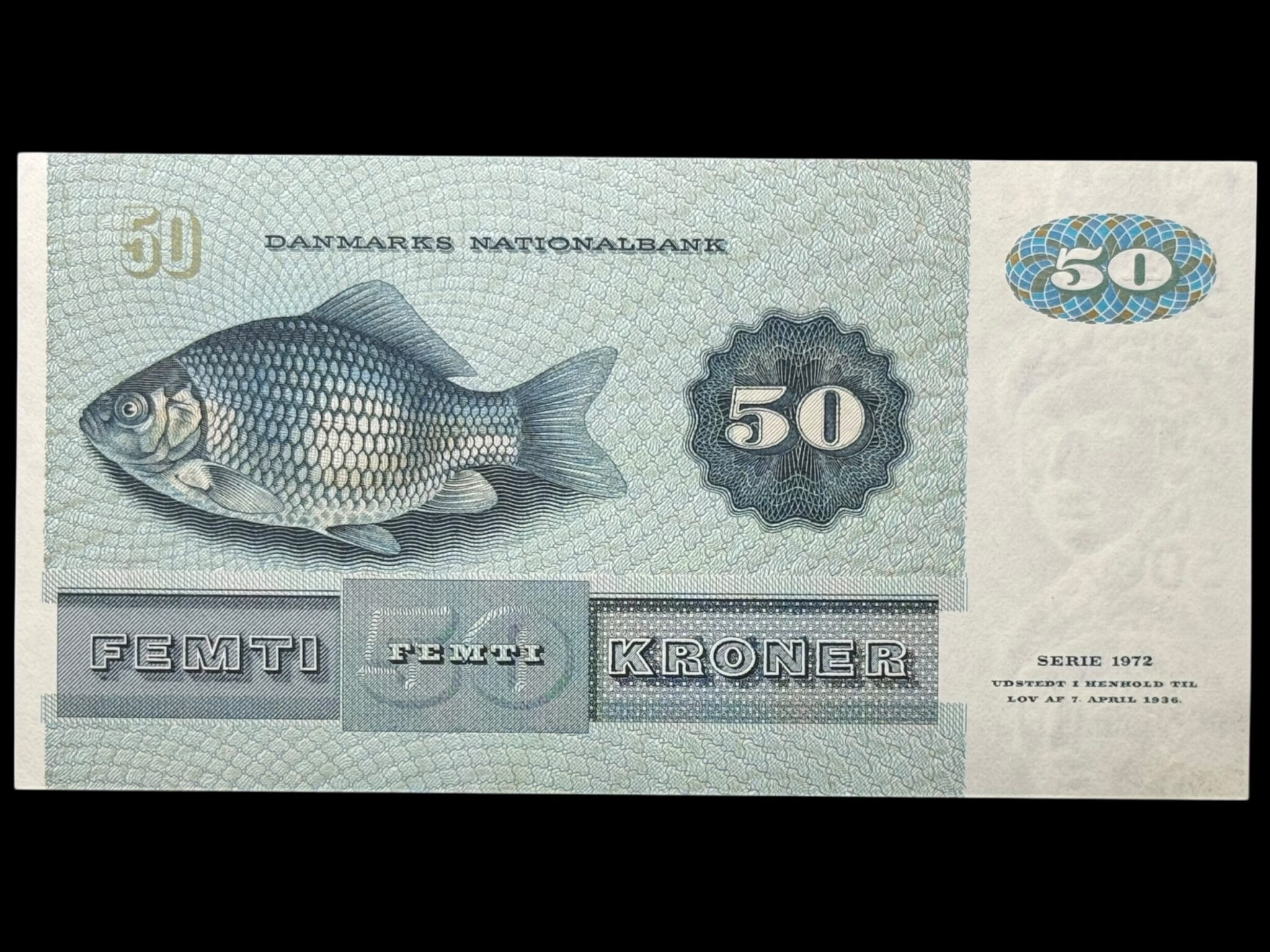 50 kroner 1984 C2, Valuer/R. Mikkelsen, Nr. 1226731, Sieg 141, DOP 150, Pick 50, Kva. 0 - Image 2