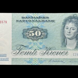 50 kroner 1984 C2, Valuer/R. Mikkelsen, Nr. 9356579, Sieg 141, DOP 150, Pick 50, Kva. 0