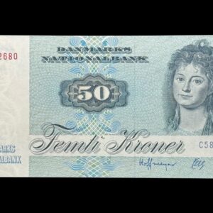 50 kroner 1989 C5, Valuer/Hoffmeyer, Nr. 9412680, Sieg 141, DOP 150, Pick 50, Kva. 0