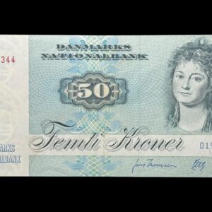 50 kroner 1995 D1, Valuer/Jens Thomsen, Nr. 1749344, Sieg 141, DOP 150, Pick 50, Kva. 1+