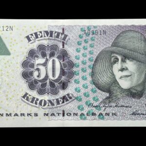 50 kroner 1999 A0, Heering/Bobil Nyboe Andersen, Nr. 100191J-212M, Sieg 146, DOP 155, Pick 55, Kva. 0 "Modelfoto"