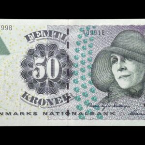 50 kroner 1999 A0, Heering/Bobil Nyboe Andersen, Nr. 569799B-M, Sieg 146, DOP 155, Pick 55, Kva. 0 "Modelfoto"