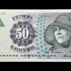 50 kroner 1999 A1, Heering/Jens Thomsen, Nr. 393210C-D, Sieg 146, DOP 155, Pick 55, Kva. 0 "Modelfoto"