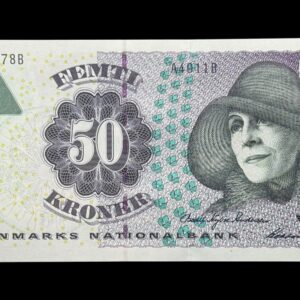 50 kroner 2001 A4, Heering/Bodil Nyboe Andersen, Nr. 322478B, Sieg 146, DOP 155, Pick 55, Kva. 0
