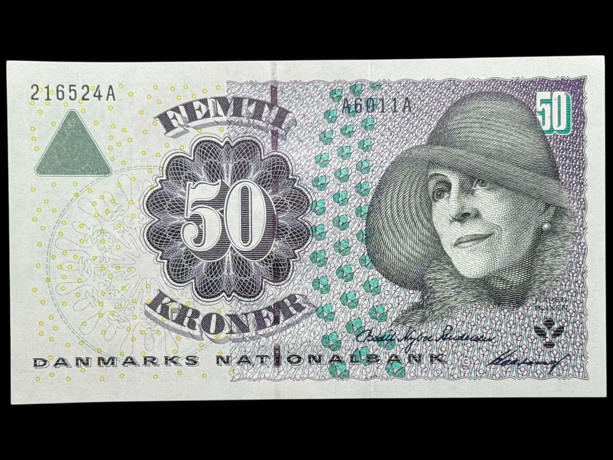 50 kroner 2001 A6, Heering/Bodil Nyboe Andersen, Nr. 216524A-324902K, Sieg 146, DOP 155, Pick 55, Kva. 0 "Modelfoto"