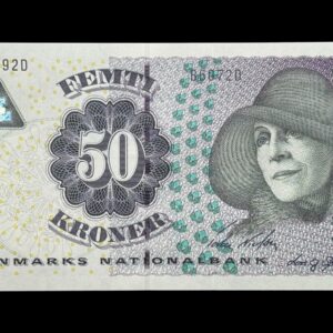 50 kroner 2007 B6, Lars G. Sørensen/Torben Nielsen, Nr. 514592D, Sieg 146, DOP 155, Pick 55, Kva. 0