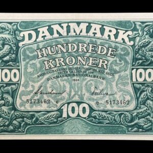 100 kroner 1944 e, Svendsen/Teilmann , Nr. 5173462, Sieg 125, DOP 134, Pick 39, Kva. 0