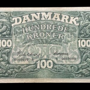 100 kroner 1948 e, Halberg/Neergaard , Nr. 0669699, Sieg 126, DOP 135, Pick 39, Kva. 1+