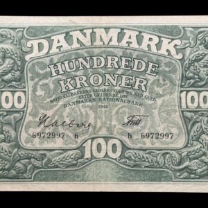 100 kroner 1948 h, Halberg/Friis , Nr. 6972997, Sieg 126, DOP 135, Pick 39, Kva. 1-1+
