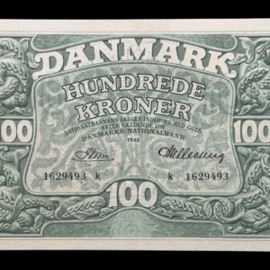 100 kroner 1948 k, Riim/Hellerung , Nr. 1629493, Sieg 126, DOP 135, Pick 39, Kva. 01
