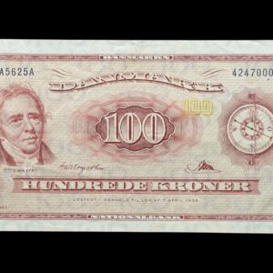 100 kroner 1962 A5, Riim/Hartogsohn, Nr. 4247000, Sieg 137, DOP 146, Pick 46, Kva. 01