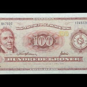 100 kroner 1970 B4, Valuer/Svend Andersen, Nr. 1249226, Sieg 137, DOP 146, Pick 46, Kva. 0