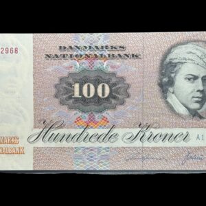 100 kroner 1972 A1, Valuer/Svend Andersen, Nr. 0612968, Sieg 142, DOP 151, Pick 51, Kva. 0