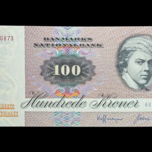 100 kroner 1978 A8, Valuer/Hoffmeyer, Nr. 6700869-73, Sieg 142, DOP 151, Pick 51, Kva. 0 "Modelfoto"