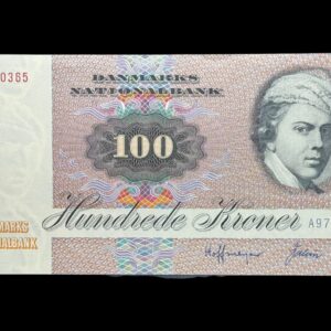 100 kroner 1978 A9, Valuer/Hoffmeyer, Nr. 6440365, Sieg 142, DOP 151, Pick 51, Kva. 0-01