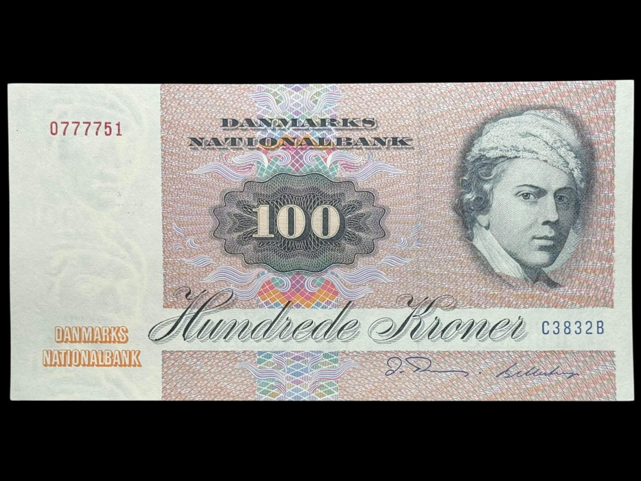 100 kroner 1983 C3, Billestrup/O. Thomasen, Nr. 0777751, Sieg 142, DOP 151, Pick 51, Kva. 0