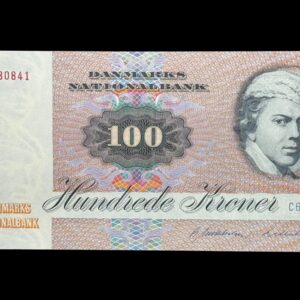 100 kroner 1984 C6, Billestrup/R. Mikkelsen, Nr. 9680841, Sieg 142, DOP 151, Pick 51, Kva. 0