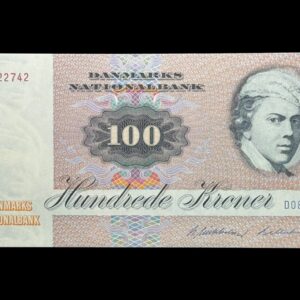 100 kroner 1986 D0, Billestrup/R. Mikkelsen, Nr. 4722742, Sieg 142, DOP 151, Pick 51, Kva. 0