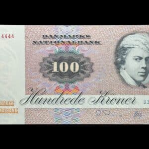 100 kroner 1987 D3, Herly/O. Thomasen, Nr. 7314444, Sieg 142, DOP 151, Pick 51, Kva. 0