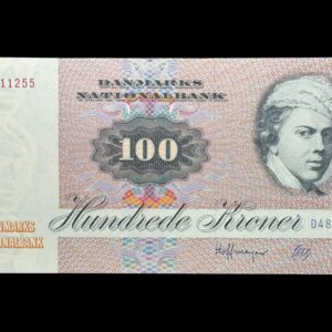 100 kroner 1987 D4, Herly/Hoffmeyer, Nr. 7711255, Sieg 142, DOP 151, Pick 51, Kva. 0