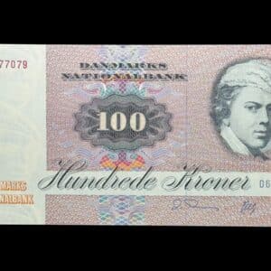 100 kroner 1988 D6, Herly/O. Thomasen, Nr. 6277079, Sieg 142, DOP 151, Pick 51, Kva. 0