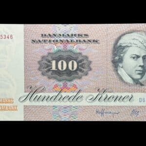 100 kroner 1988 D6, Herly/Hoffmeyer, Nr. 9335346, Sieg 142, DOP 151, Pick 51, Kva. 0