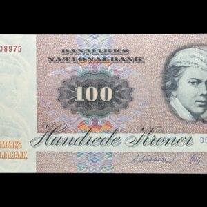 100 kroner 1988 D6, Herly/R. Mikkelsen, Nr. 2208975, Sieg 142, DOP 151, Pick 51, Kva. 0