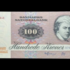 100 kroner 1989 D7, Herly/Hoffmeyer, Nr. 1194649, Sieg 142, DOP 151, Pick 51, Kva. 0