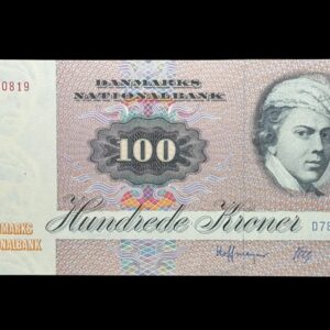 100 kroner 1989 D7, Herly/Hoffmeyer, Nr. 0420819, Sieg 142, DOP 151, Pick 51, Kva. 0