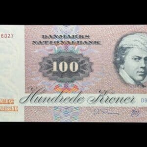 100 kroner 1990 D9, Herly/O. Thomasen, Nr. 3326027, Sieg 142, DOP 151, Pick 51, Kva. 0