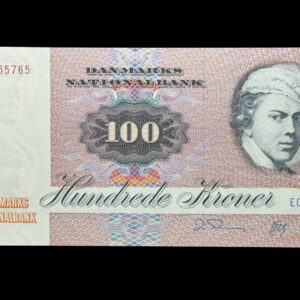 100 kroner 1990 E0, Herly/O. Thomasen, Nr. 2955765, Sieg 142, DOP 151, Pick 51, Kva. 0