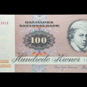 100 kroner 1991 E1, Herly/O. Thomasen, Nr. 4412619, Sieg 142, DOP 151, Pick 51, Kva. 0